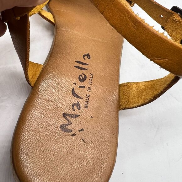 Mariella Made in Italy Brown Caged Ankle Open Toe Sandal Flats- Women's 8.5 -New - Picture 11 of 11